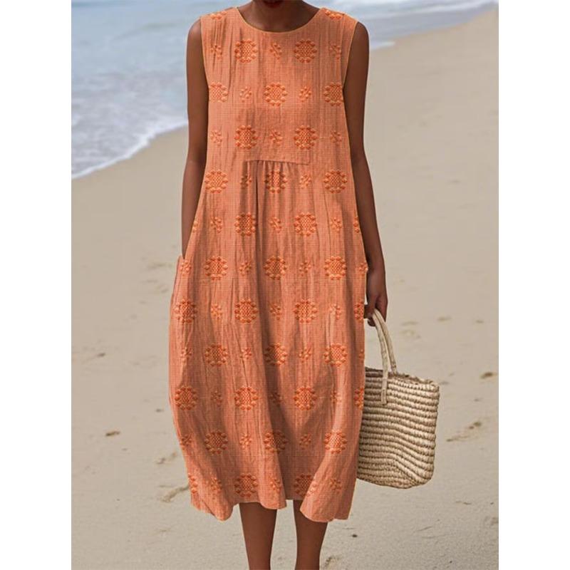 

Модное и стройнящее длинное платье с цифровой печатью, трендовое и персонализированное для женщин 3XL оранжевый