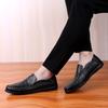 Men's Soft Moccasins Driving Shoes Casual Loafers Retro Handmade Slip on Black Wide Shoes for Father Large Size