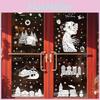 Tree Decor Christmas Pvc Stickers With Snowman Santa Snow House Decor Christmas