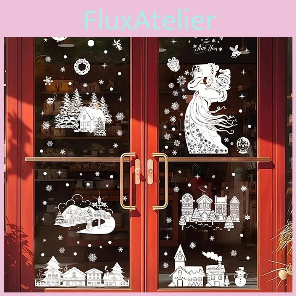 Tree Decor Christmas Pvc Stickers With Snowman Santa Snow House Decor Christmas