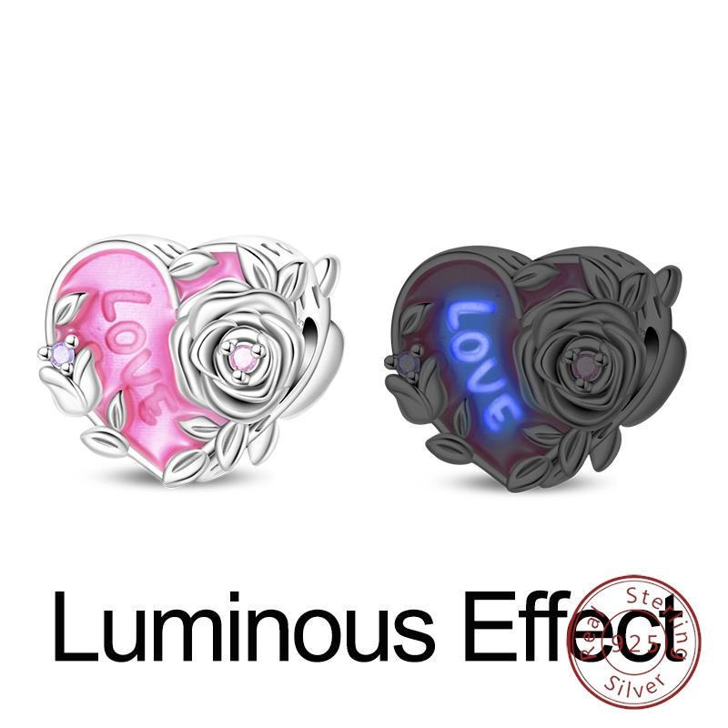 Original Luminous Charms Copper Fixed Clamp Beads Flower Fairy New Year'S Pendant Fit Bracelet Women Jewelry Gifts