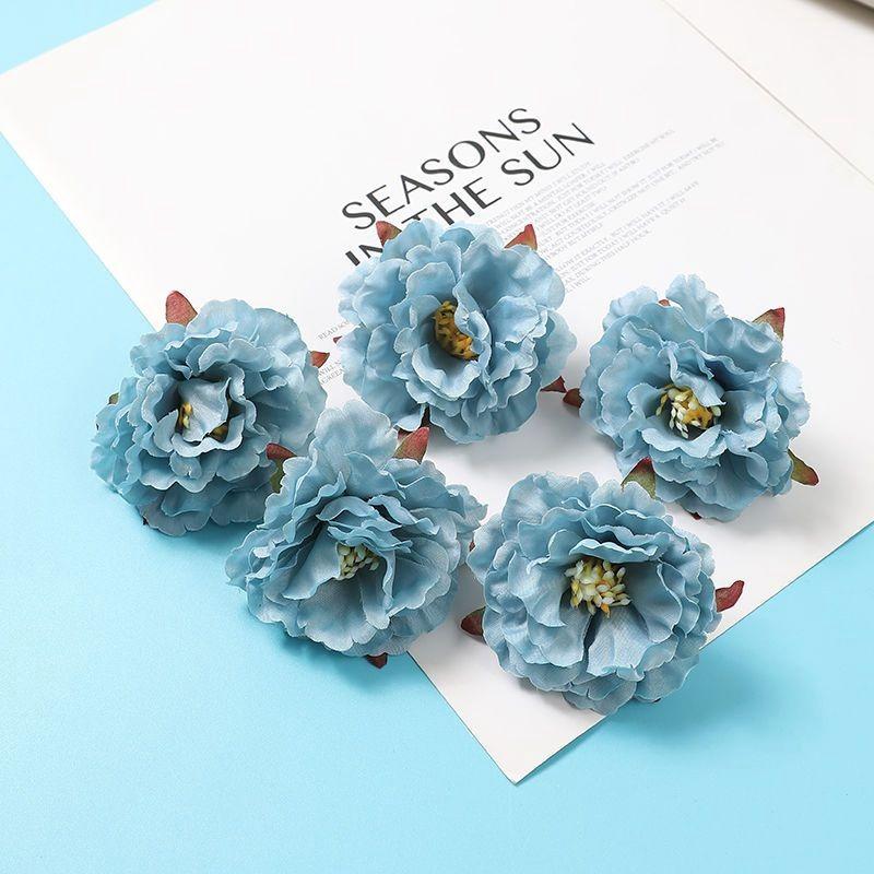 5/10PCs Artificial Flowers 6.5cm Silk Fake Flowers Heads for Home Room Dceor Garden Wedding Marriage Decoration Gifts Accessory