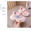Spring and Autumn Princess Shoes Girls Super Soft Sneakers Children's Mesh Shoes Foreign Style Lighting Soft Sole Running Shoes Trendy