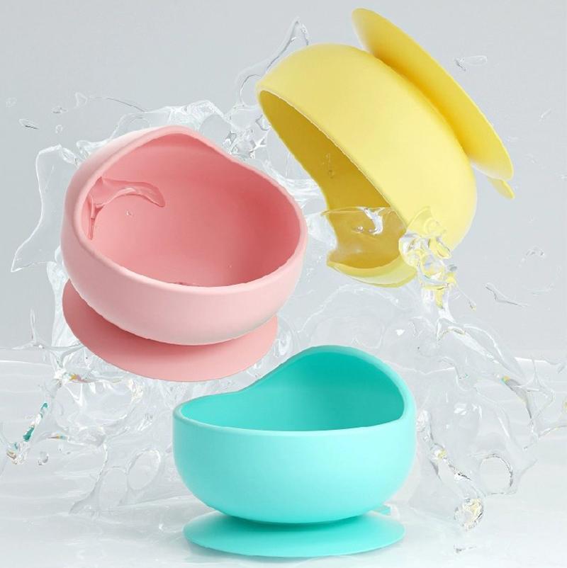 Baby's Complementary Food Bowl Silicone Shatter-resistant Children Tableware Integrated Suction Cup Feed Oneself Training Tool