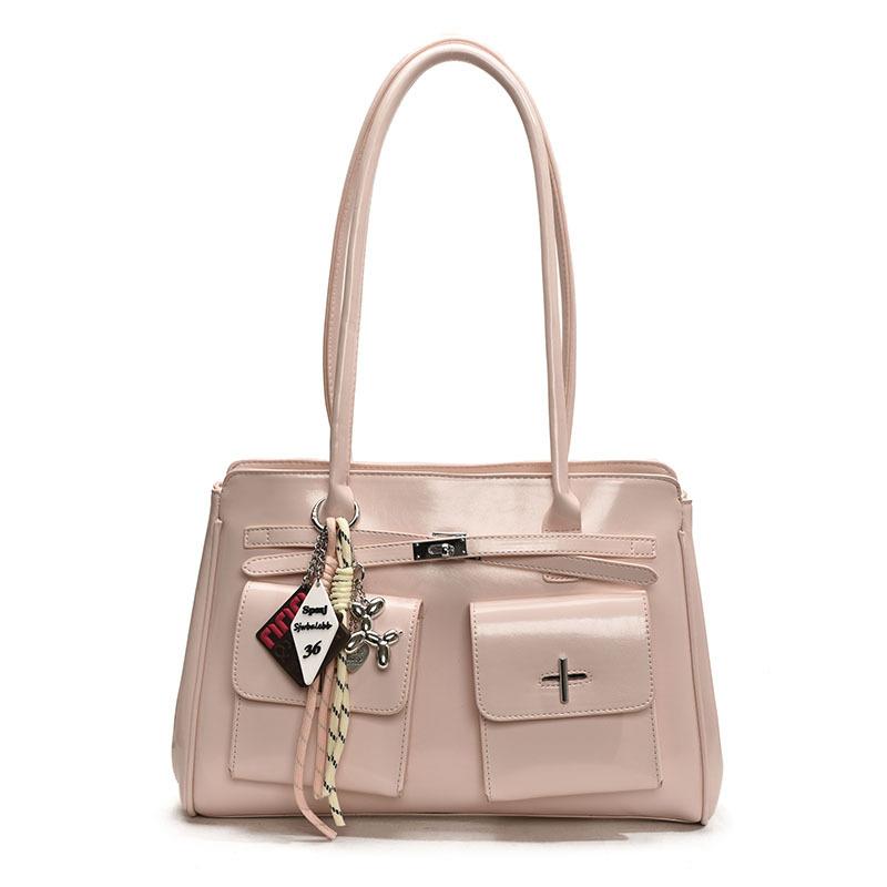 

Сумка большой вместимости Женская новая модная универсальная на плечо подмышку Женская сумка-тоут для поездок на работу no pendant розовый