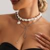 Octagram Moon Special-shaped Pearl Collarbone Chain Light Luxury Fashion Choker Sweet Cool Necklace
