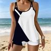 Women's Swimwear Tankini 2 Piece Swimsuit Dyeing Flowers Vacation Bathing Suits
