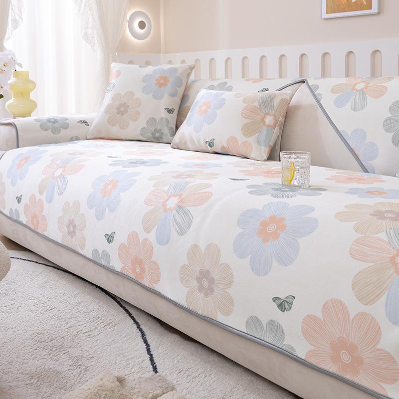 Sofa Cushion New Summer High -End Ice Silk Seat Cushion For Summer Cool Washable Non -Slip Sofa Cover Cover Cloth 