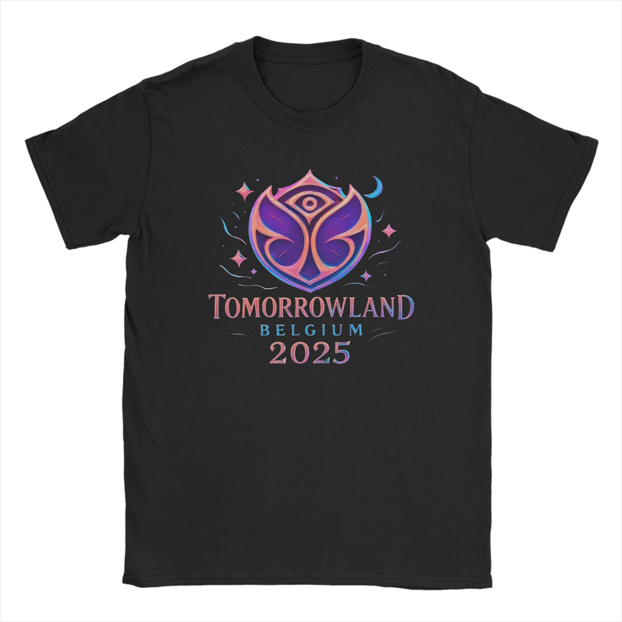 

Чоловіча футболка Tomorrowland Бельгія 2025 Фестивальна поїздка Футболки Магічний футуристичний логотип фестивалю Літня футболка Бавовняні топи S