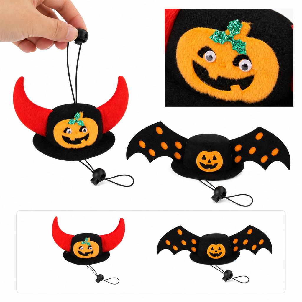 Pet Halloween Hat and Headband Set for Cats and Dogs
