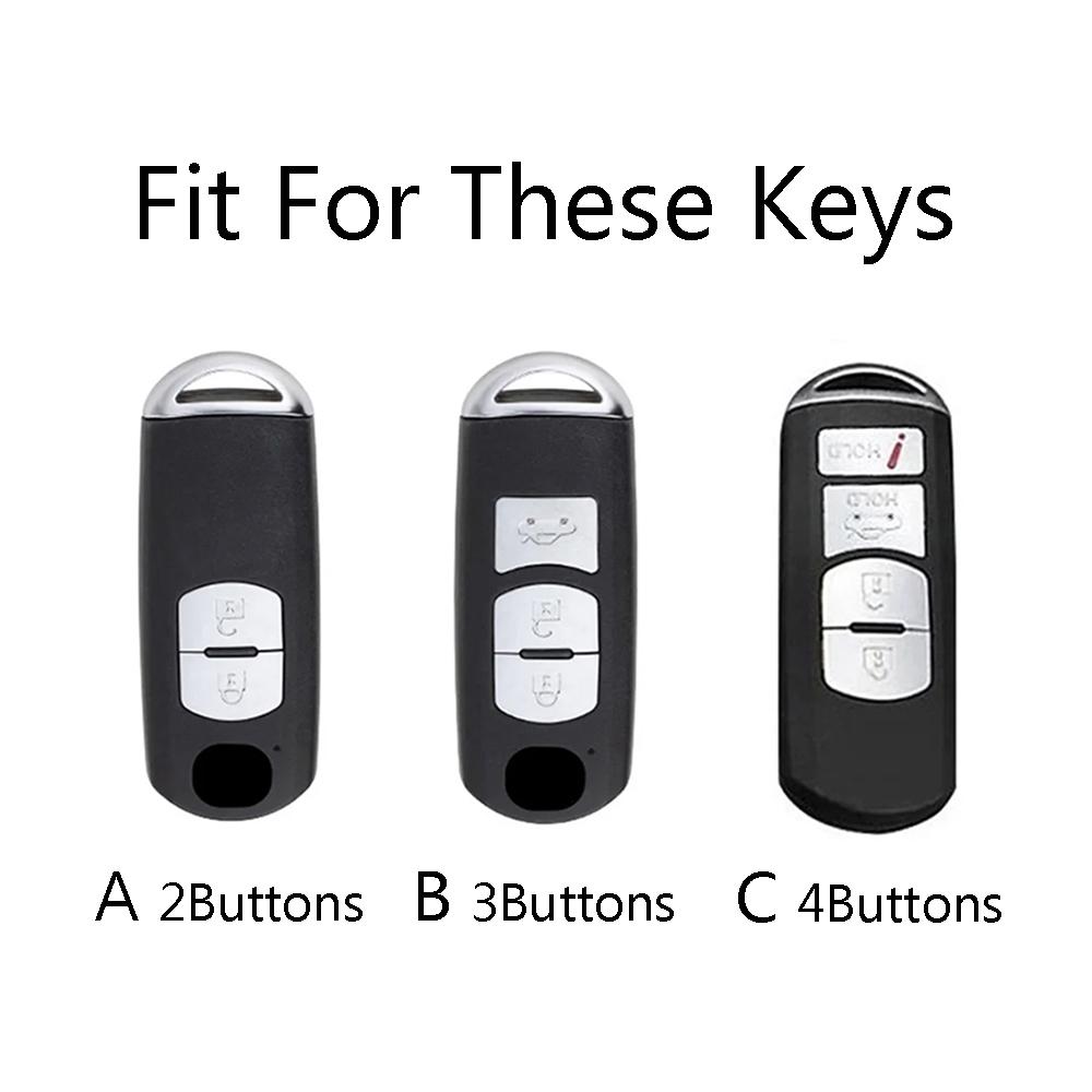 Fashion Abs+Carbon Fiber Car Remote Key Case Cover For Mazda 2 3 6 Axela Atenza Cx-5 Cx5 Cx-7 Cx-9 2014   Up