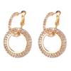 Rhinestone Ear Clips Round Diamond Earrings Elegant Hoop Earrings  Woman Girls