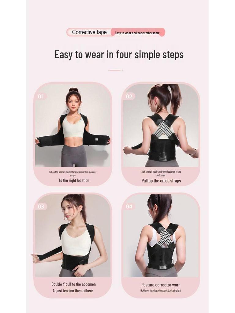 Posture Corrector Strap for Adults & Students – Unisex, Invisible Back Support.