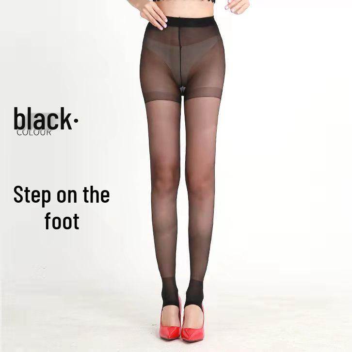 Women's Ultra-Thin Summer Step-On Pantyhose - Anti-Snag, Skin Color or Black Pineapple Leggings