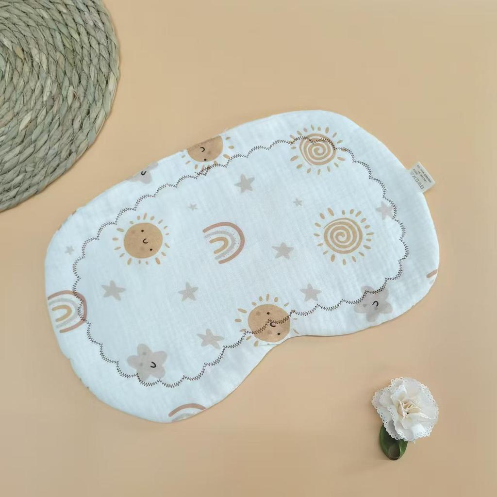Oreiller pour bébé double face en forme de nuage, pour nouveau-né 0-6 mois, avec housse supplémentaire en coton et gaze.