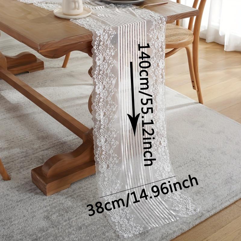 WTEMPO 1PC 38*140CM Retro Elegant Romantic White/Black Lace Table Flag Birthday Wedding Home Holiday Party Decor Table Cloth