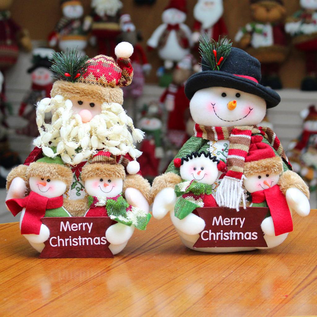 Christmas Standing Snowman Dolls Rustic Desktop Cheer Atmosphere Decoration Suitable for Living Room