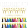 120-Piece Acrylic Keychain Set with Tassels and Small Spike Pendants, Transparent Round Blanks