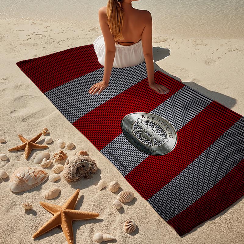 1PC Brent-ford Football Club Crest Beach Towel - Soft,  Absorbent Microfiber, Lightweight, Ideal for The Beach, Parties, Travel, Camping Fan Gifts