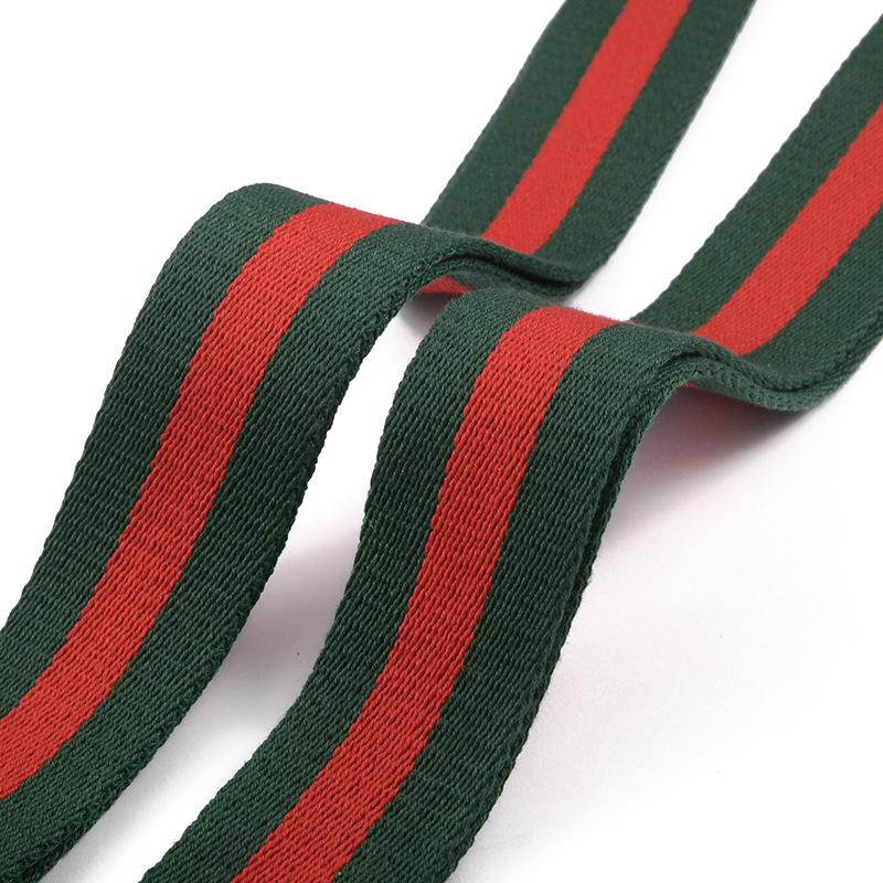 Adjustable 3.8CM Canvas Webbing Crossbody Strap in Green and Red - Single Purchase Replacement for G-Chi F-46 Bags