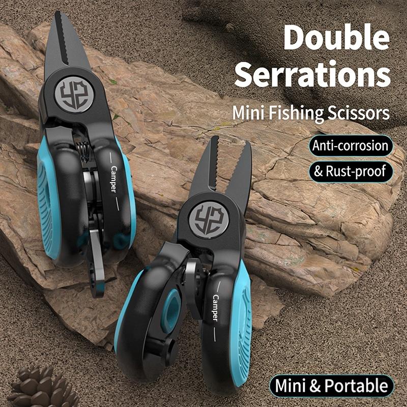 Hot Sale Portable Stainless Steel Lure Shears Fishing Line PE Line Serrated Blade Mini Fishing Shears
