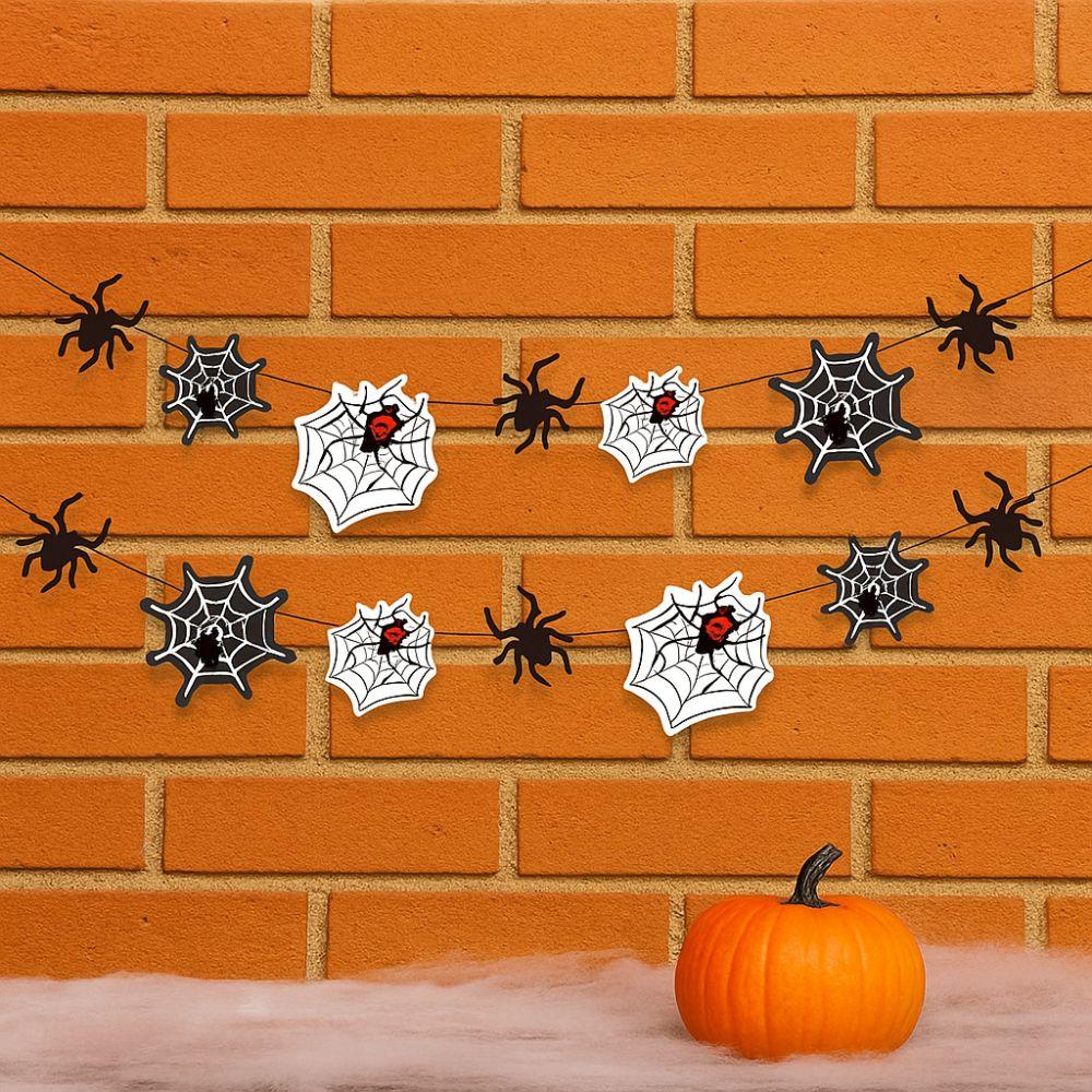 Black Halloween Spider Banner Scary Happy Halloween Decoration  Halloween Party