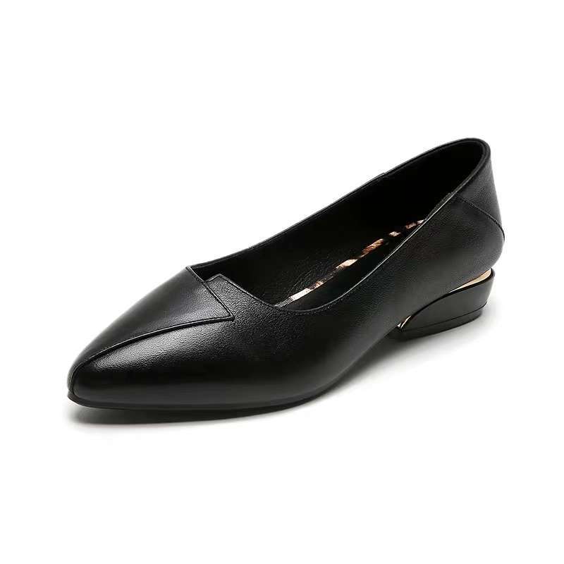 Scarpe basse da donna nuove scarpe in pelle scarpe singole basse da donna tacco medio scarpe da lavoro scarpe da mamma taglia media tacco grosso scarpe Doudou