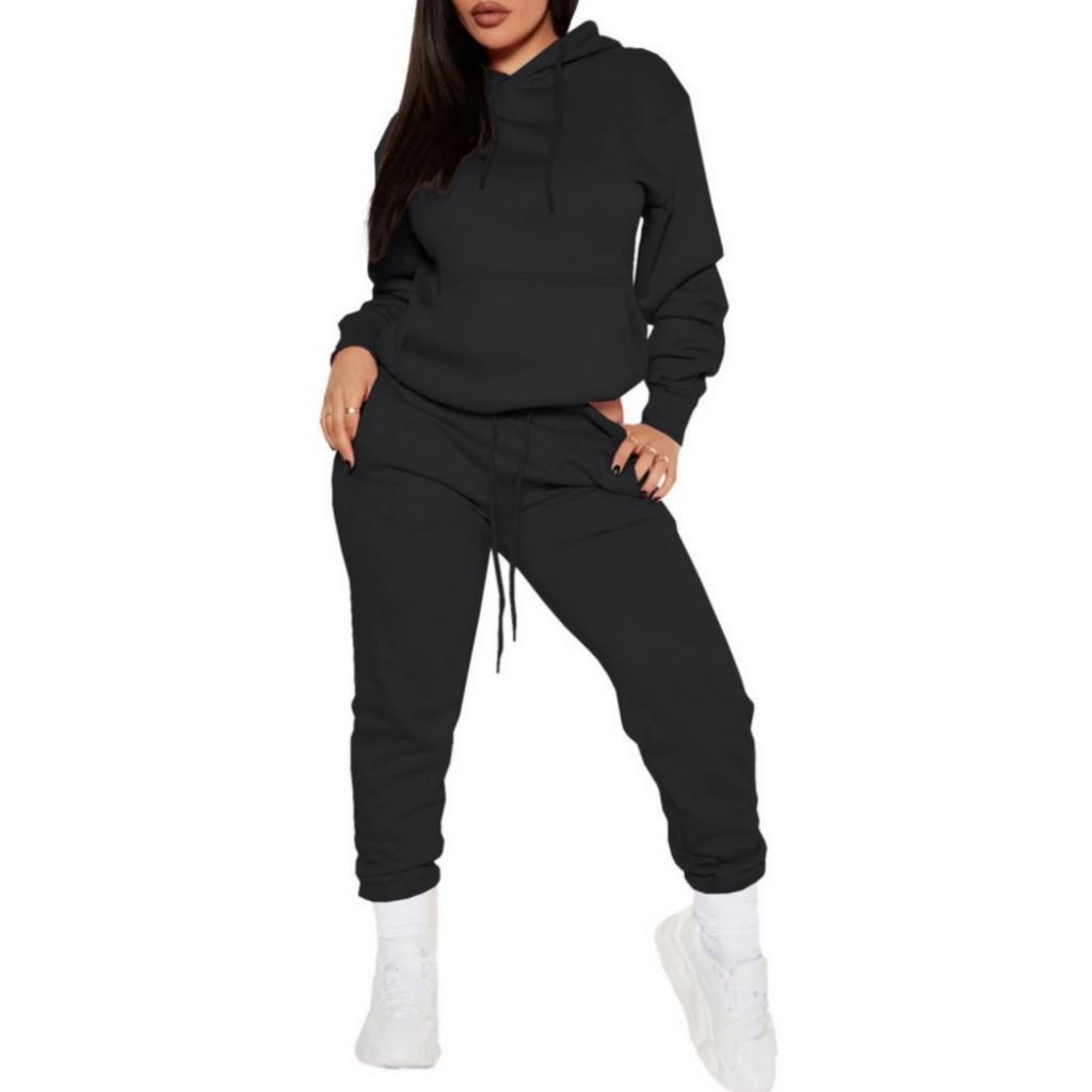 Fashionable Women's Casual Sweatshirt Hooded Sports Suit