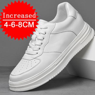 Herren Echtleder Erhöhungsschuhe Versteckte Absätze Bequem Atmungsaktiv Höhenerhöhende Schuhe 4/6/8CM Lässige Sneaker Größe 36-44
