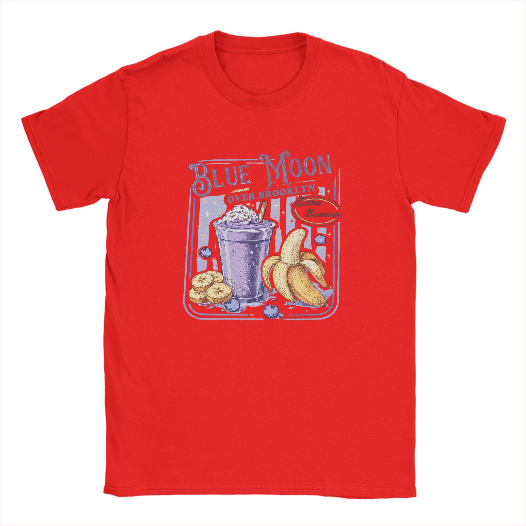 

Blue Moon Over Brooklyn T Shirts for Unisex Cotton Vintage TShirts Crewneck Heated Extra Banana Smoothie Tops Summer S
