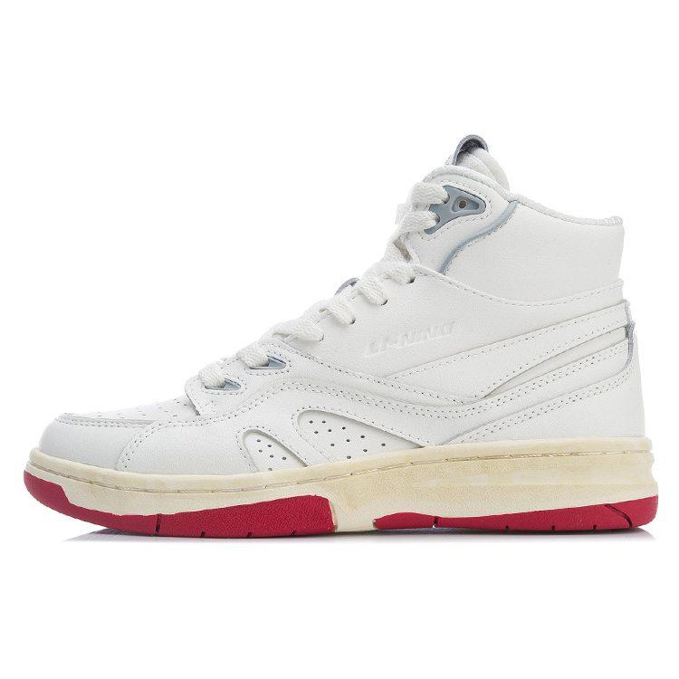 Li Ning 937 Vintage Basketball Shoes Women's High Top Ecru AGBR026-1