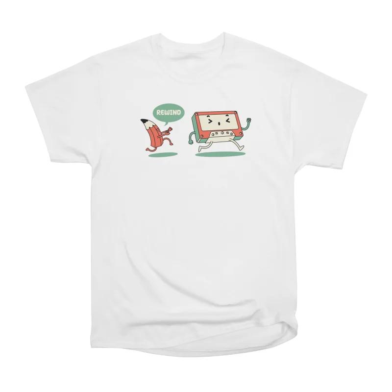 Men Casual Shirts Short Sleeves REWIND Tees Oversized T-shirts S