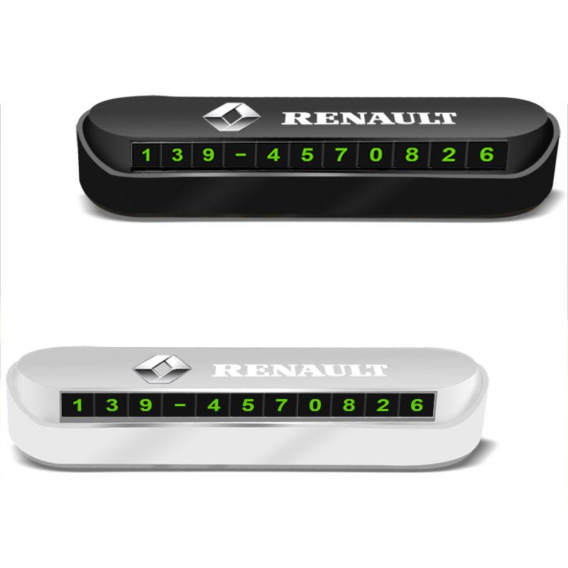 1 szt. Samochodowa tymczasowa karta parkingowa Karta z numerem telefonu Tabliczka Naklejka Dla Renault Dacia Kangoo 2 Koleos 1 Modus Kadjar Captur Megane 1 2 3 4