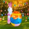 1.8M/5.9FT Inflatable Model Easter Holiday Festival Rabbit Support Easter Egg DIY Decoration Outdoor Garden Yard LED Light Decor