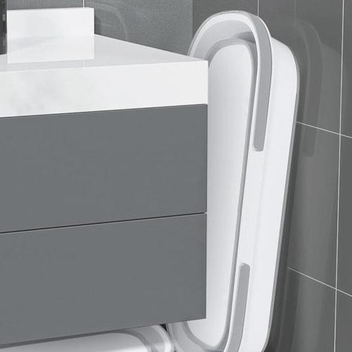 Foldable Soaking Wash Bucket, White, Foldable Washtub, Washing Basket, Washtub, Silicone Washtub, Easy Storage, Cleaning, Outdoor, Car Bucket, Fishing