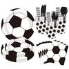 Soccer-Themed World Cup Party Decorations: Disposable Paper Plates, Cups, Napkins, and Tableware Sets