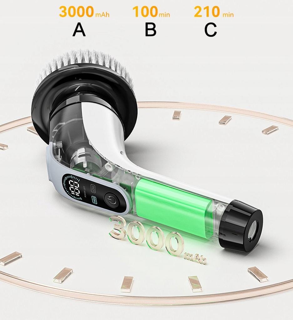ELECTRIC ROTARY BRUSH FOR CLEANING TELESCOPIC 3000mAh