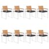 Garden Chairs, 8 Pcs with Cushions vidaXL Solid Teak Wood