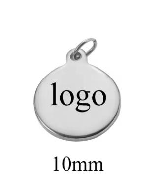 20pcs/lot Stainless Steel Customize Logo Tags Charms for DIY Jewelry Making Personalized Name Logo Disc 3 Colors