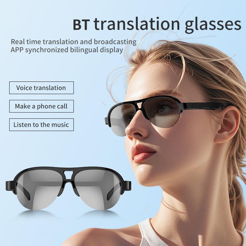 

F08 AI Translation Bluetooth-Compatible Glasses Headphones UV400 Anti Glare Smart Sunglasses Type A