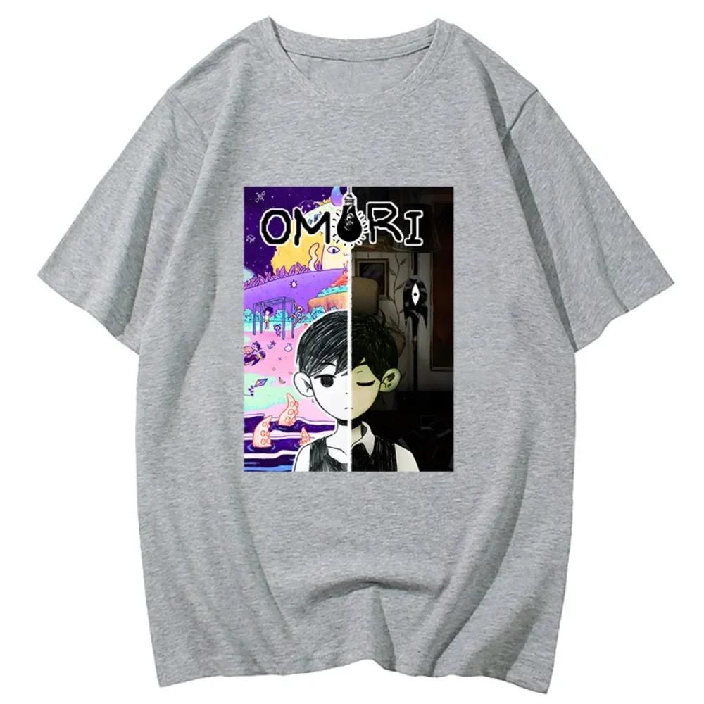 

Ігрова футболка Omori Sunny and Cat Мультяшна графічна футболка з коротким рукавом Harajuku Fashion Футболка Чоловічий вуличний одяг Бавовняні футболки 4XL