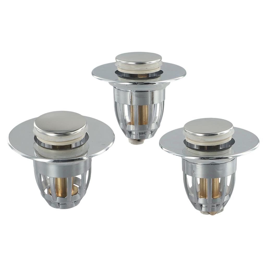 Drain Filter Plug Stopper Bounce Up Electroplated Press-type 1pc