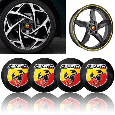 4pz Coprimozzo Centrale Ruota Auto Tappo Mozzo Centrale Copertura Antipolvere Mozzo Cerchione Adesivo Emblema Per Abbas Abarth Fiat Punto124/125/500 Stilo Ducato
