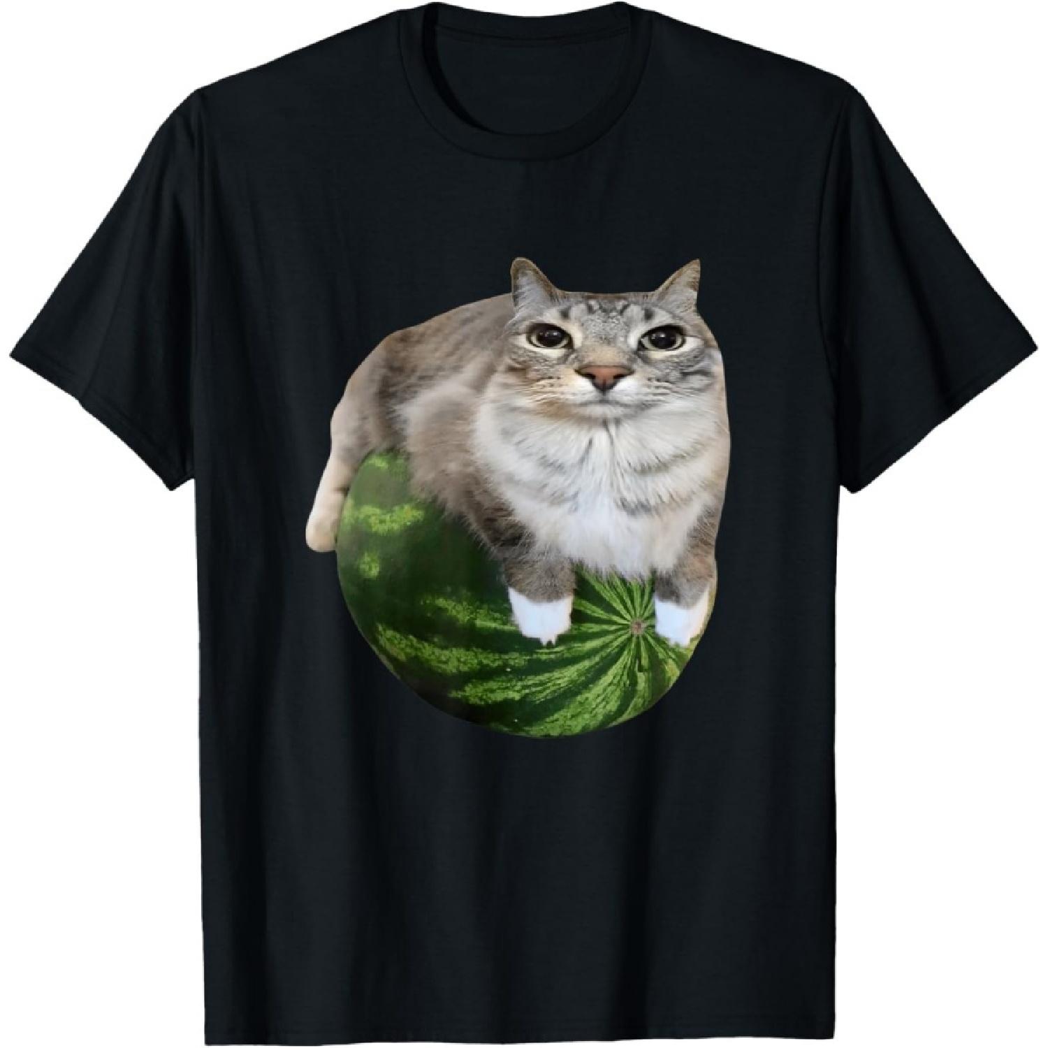 HQDSAD Watermelon Cat Silly Cat Meme T-Shirt XXXXXL разноцветный