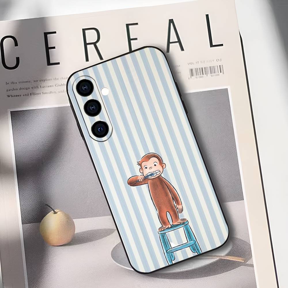 

Mokey C-Curious G-Georges Phone Case For Samsung Galaxy A73,A72,A71,A70,A53,A52,A51,Soft Silicone Black Cover Samsung a73 5g