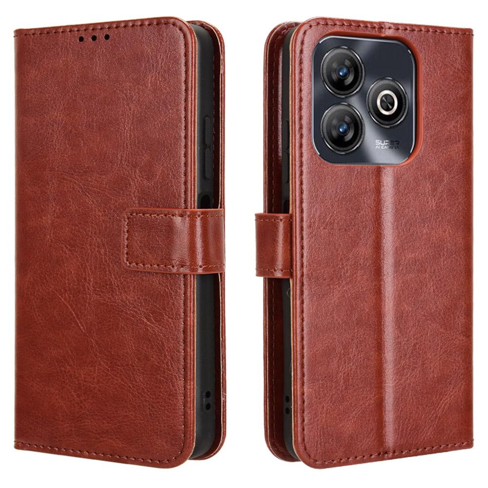 For ZTE Blade A75 4G Case Crazy Horse Texture PU Leather Phone Wallet Cover