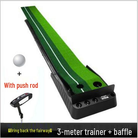 Indoor Ball Return Golf Putting Practice Set with Baffle - Portable and Popular
