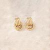 Exaggerated geometric twist earrings Multi-layer high-end retro earrings
