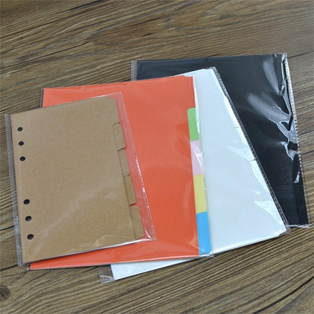 5sheets 6 Holes Notebooks Tabbed  Paper Writing Pads Scrapbook Index Tabs Planner Divider Pages