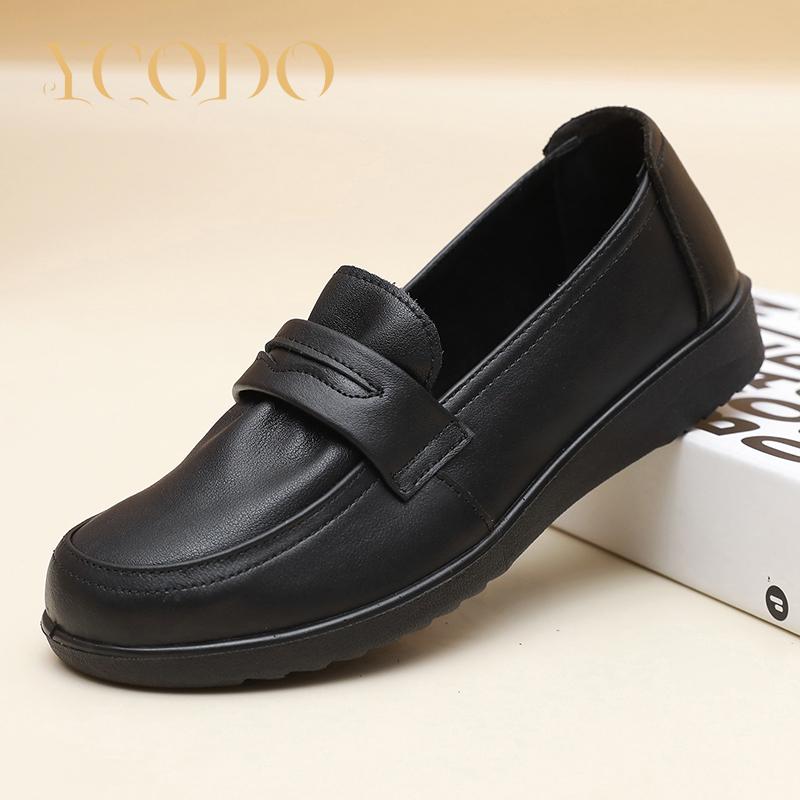 Spring and Summer Leather Women Fashion Casual Flat Leather Shoes